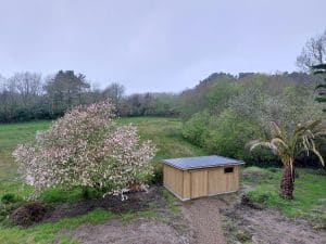 abri en bois vu du ciel