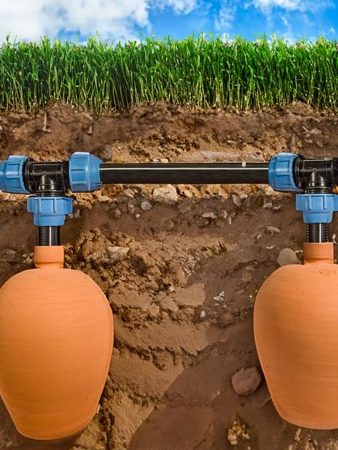 modèle d'olas enterrées et reliés par des tuyaux