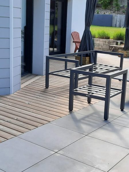 terrasse mixte bois et dalle grès ceram