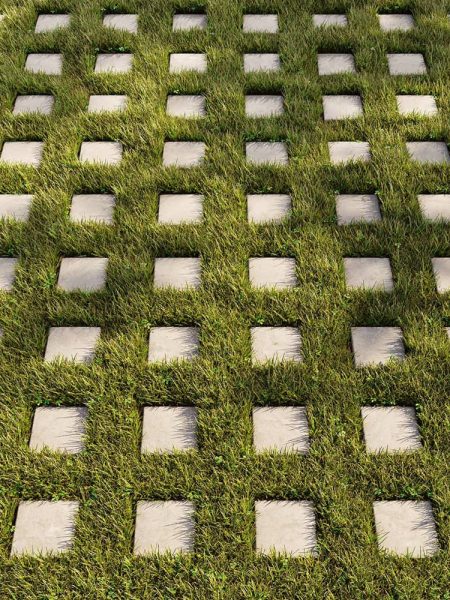 zone parking engazonnée